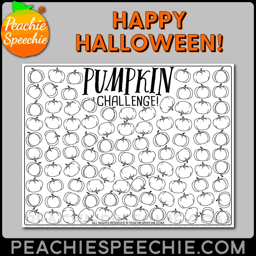 100 Trials Pumpkin and Jack-O’-Lantern Challenges by Peachie Speechie - Materials peachiespeechie.com