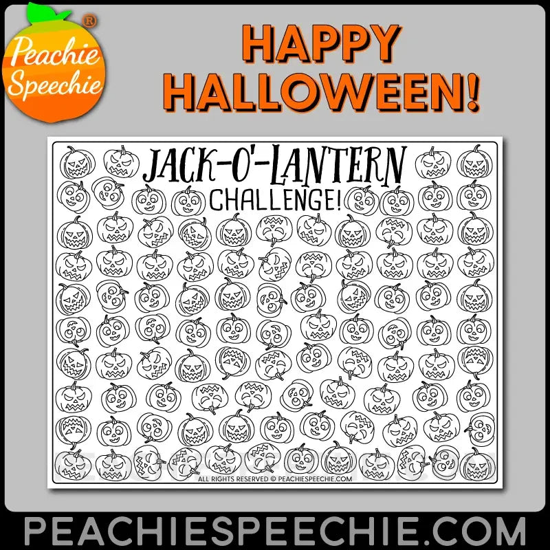 100 Trials Pumpkin and Jack-O’-Lantern Challenges by Peachie Speechie - Materials peachiespeechie.com