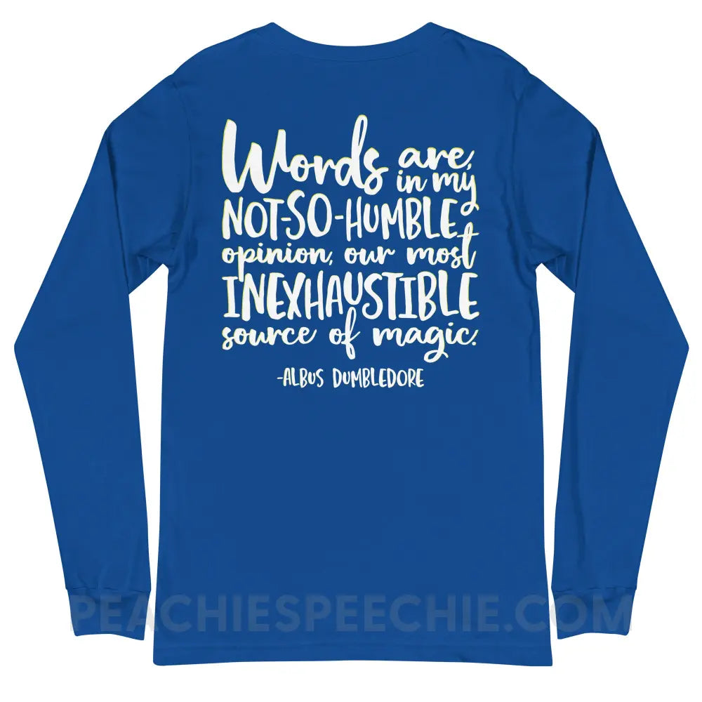 Magic Quote (Back Print) Premium Long Sleeve - True Royal / XS - peachiespeechie.com