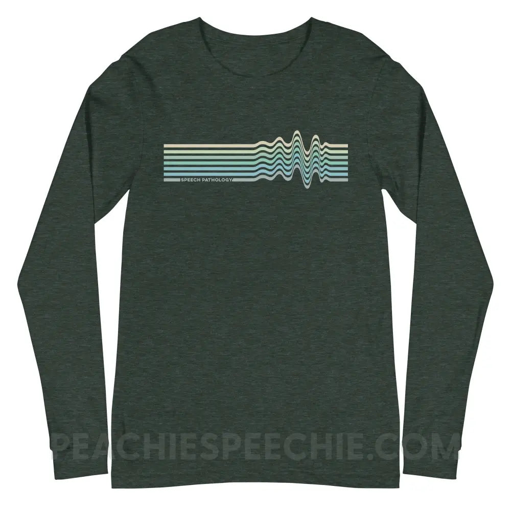 Sound Waves Premium Long Sleeve - Heather Forest / XS - peachiespeechie.com