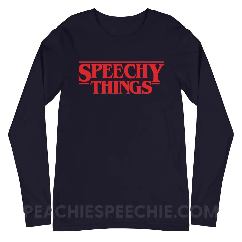 Speechy Things Premium Long Sleeve - Navy / XS - peachiespeechie.com