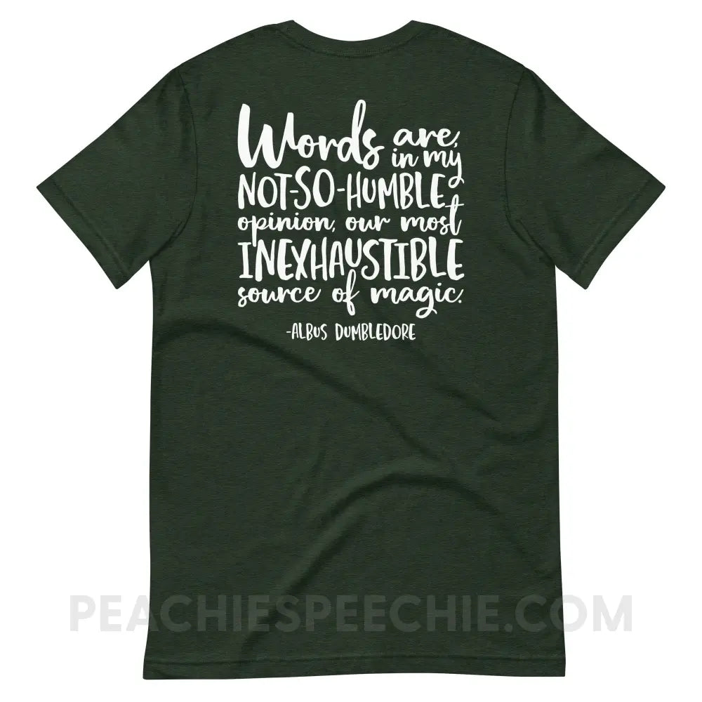 Magic Quote (Back Print) Premium Soft Tee - Heather Emerald / S - peachiespeechie.com