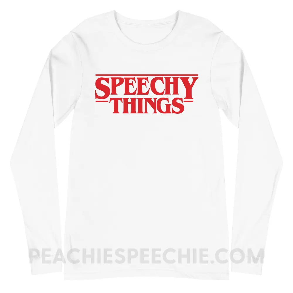 Speechy Things Premium Long Sleeve - White / XS - peachiespeechie.com