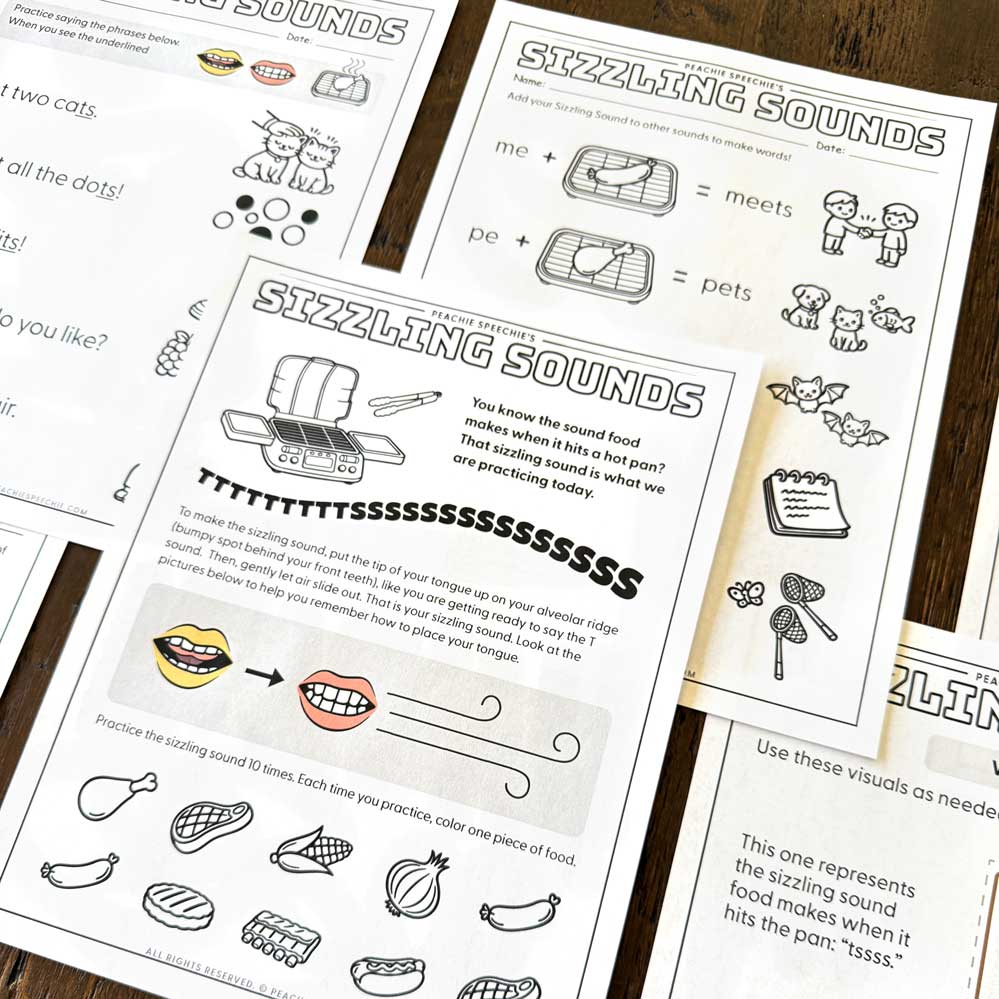 Sizzling Sounds Lateral S Speech Therapy Activity