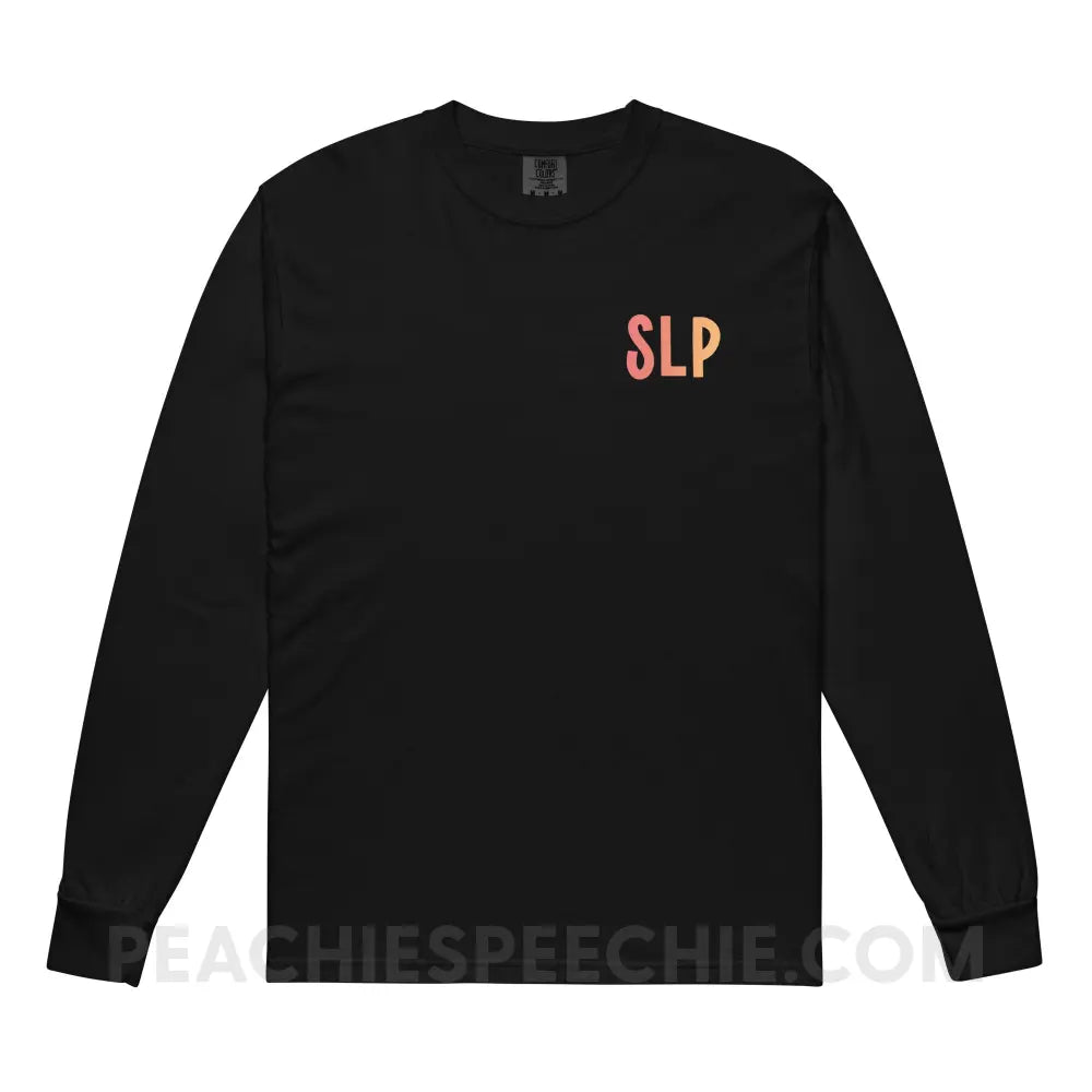 I am a… School Based SLP Comfort Colors Long Sleeve - Black / S - Long-sleeve peachiespeechie.com