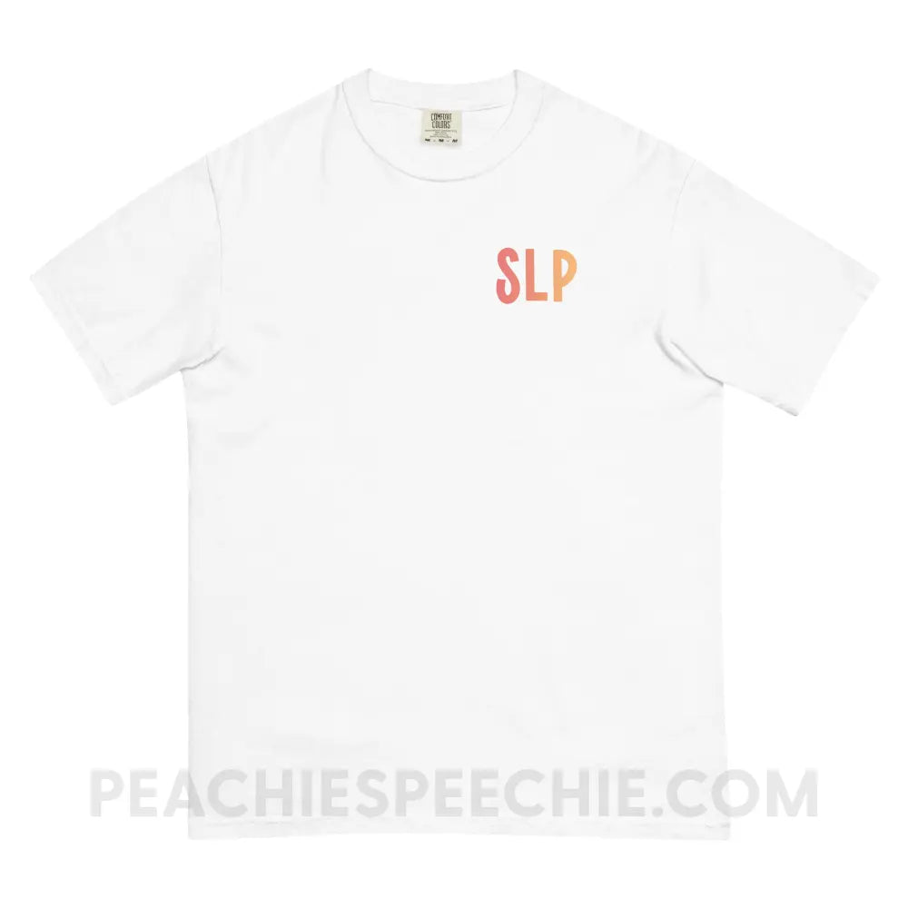 I am a… School Based SLP Comfort Colors Tee - White / S - peachiespeechie.com