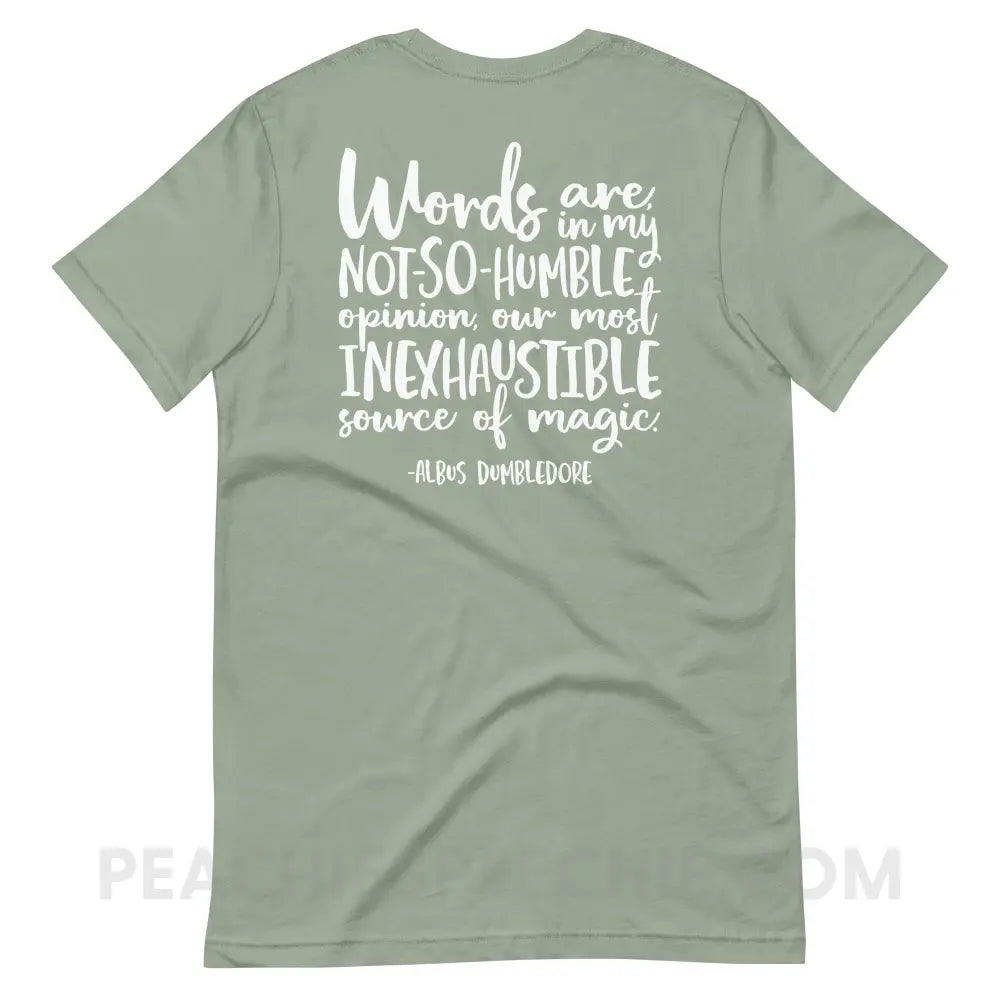 Magic Quote (Back Print) Premium Soft Tee - Sage / S - peachiespeechie.com
