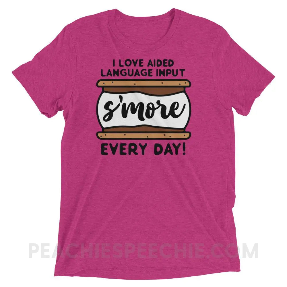 Aided Language Input S’More Tri-Blend Tee - Berry Triblend / XS - custom product peachiespeechie.com