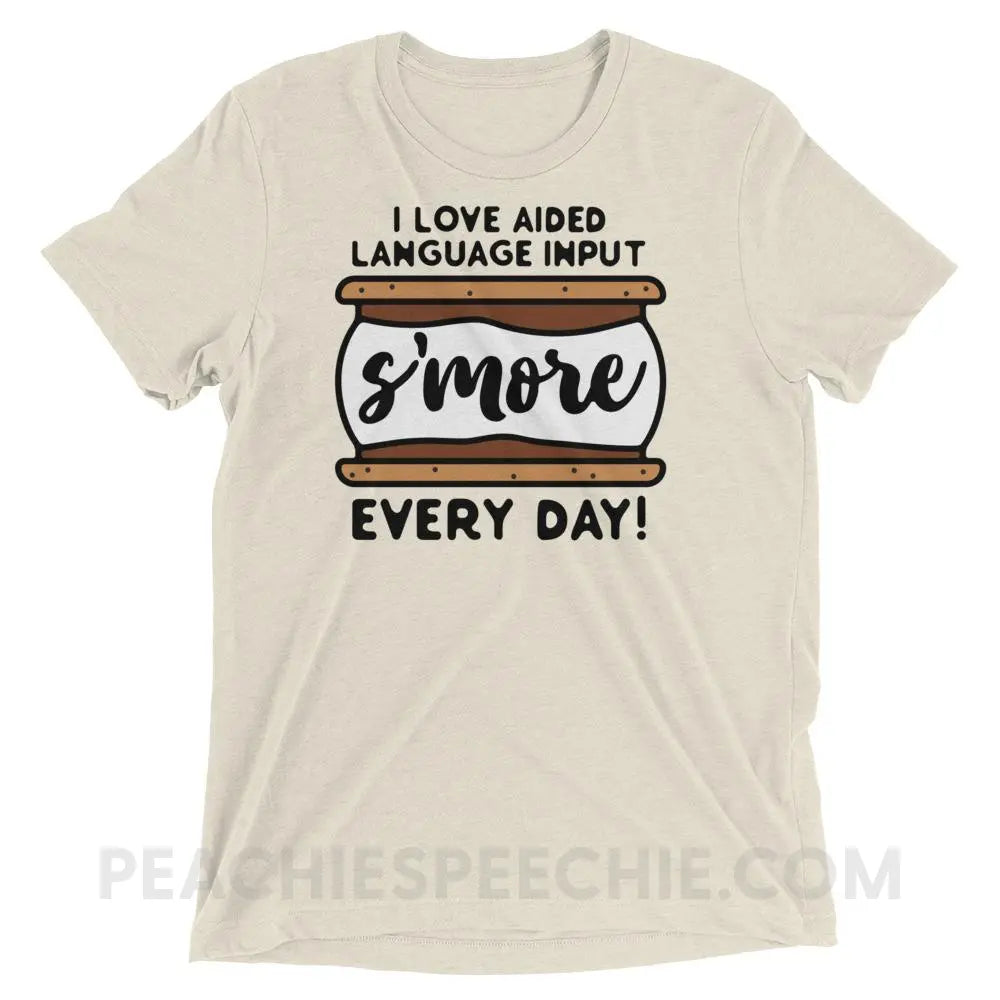 Aided Language Input S’More Tri-Blend Tee - Oatmeal Triblend / XS - custom product peachiespeechie.com