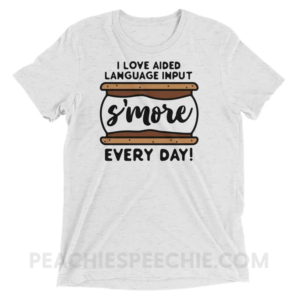 Aided Language Input S’More Tri-Blend Tee - White Fleck Triblend / XS - custom product peachiespeechie.com