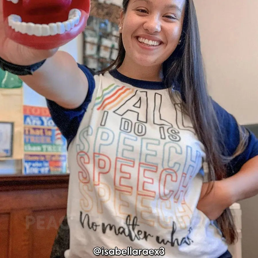 All I Do Is Speech Baseball Tee - T-Shirts & Tops peachiespeechie.com