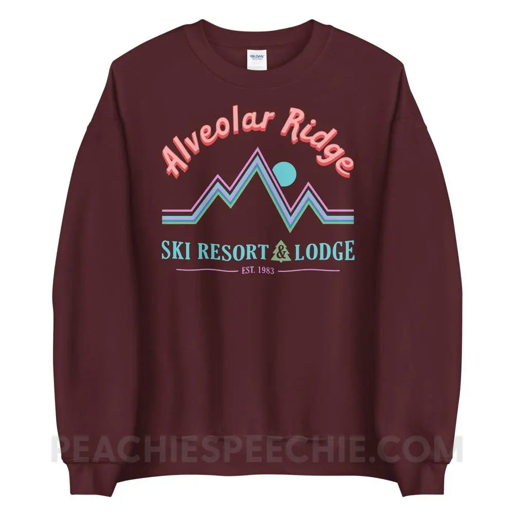 Alveolar Ridge Ski Resort & Lodge Classic Sweatshirt - Maroon / M - peachiespeechie.com