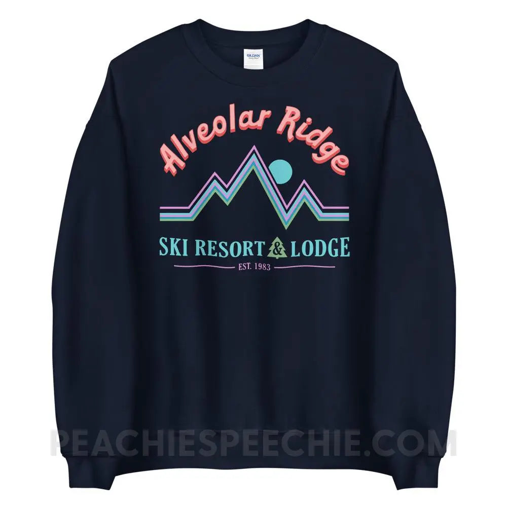 Alveolar Ridge Ski Resort & Lodge Classic Sweatshirt - Navy / S - peachiespeechie.com