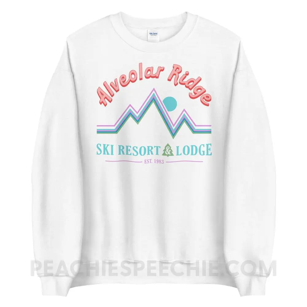 Alveolar Ridge Ski Resort & Lodge Classic Sweatshirt - White / S - peachiespeechie.com
