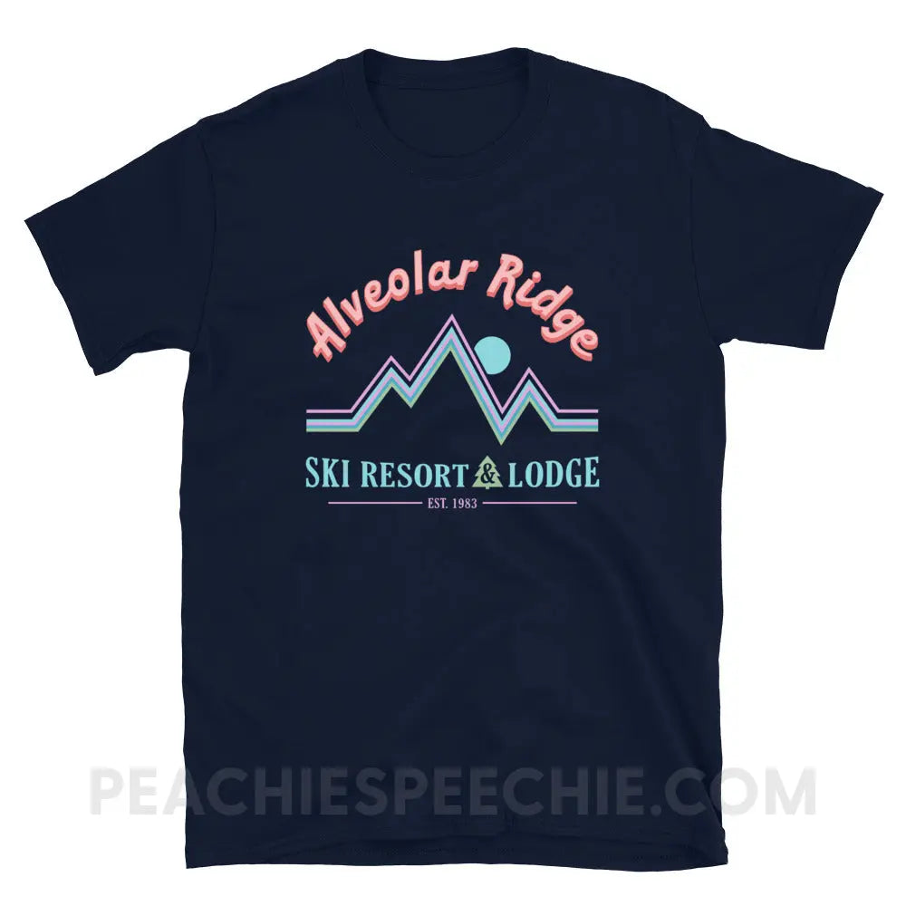 Alveolar Ridge Ski Resort & Lodge Classic Tee - Navy / S - T-Shirt peachiespeechie.com