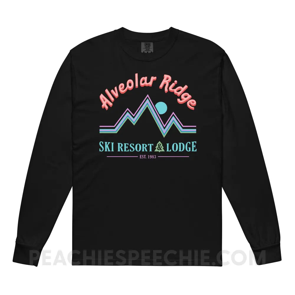 Alveolar Ridge Ski Resort & Lodge Comfort Colors Long Sleeve - Black / S - Long-sleeve peachiespeechie.com