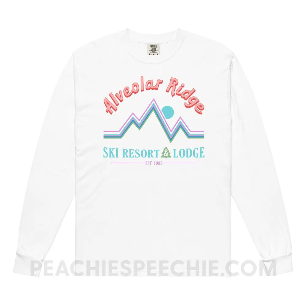 Alveolar Ridge Ski Resort & Lodge Comfort Colors Long Sleeve - White / S - Long-sleeve peachiespeechie.com