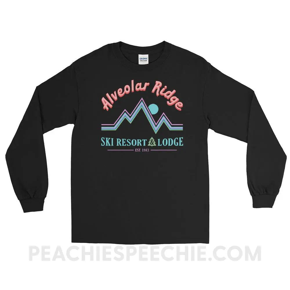 Alveolar Ridge Ski Resort & Lodge Long Sleeve Tee - Black / S - peachiespeechie.com