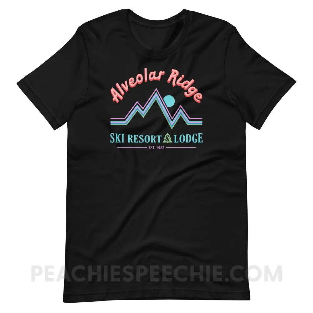 Alveolar Ridge Ski Resort & Lodge Premium Soft Tee - Black / S - T-Shirt peachiespeechie.com