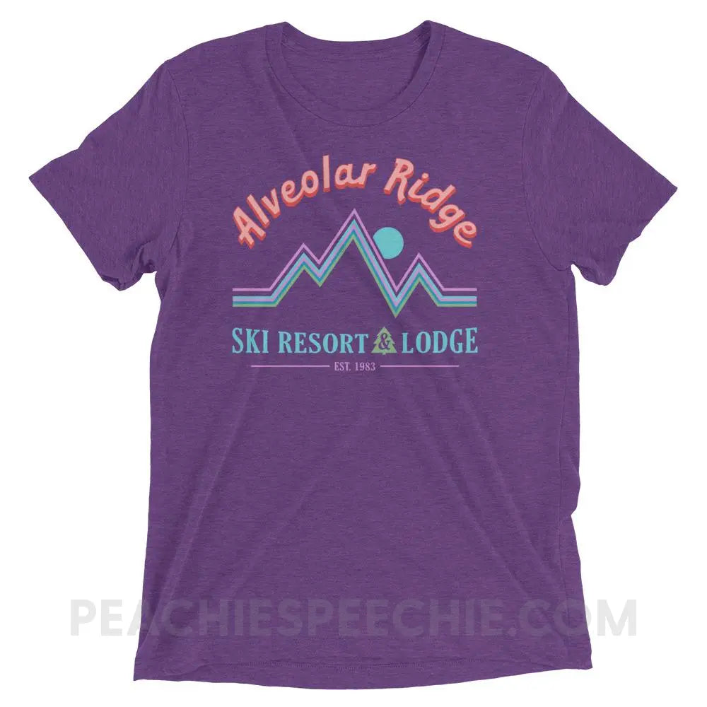 Alveolar Ridge Ski Resort & Lodge Tri-Blend Tee - Purple Triblend / XS - peachiespeechie.com