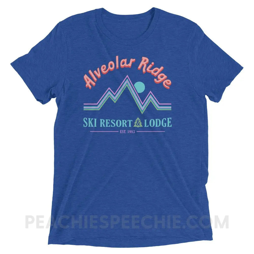 Alveolar Ridge Ski Resort & Lodge Tri-Blend Tee - True Royal Triblend / XS - peachiespeechie.com
