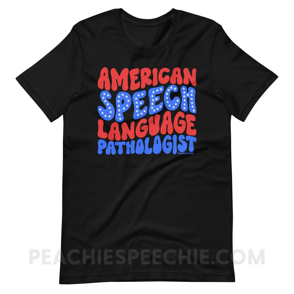 American Speech-Language Pathologist Premium Soft Tee - Black / XS - peachiespeechie.com