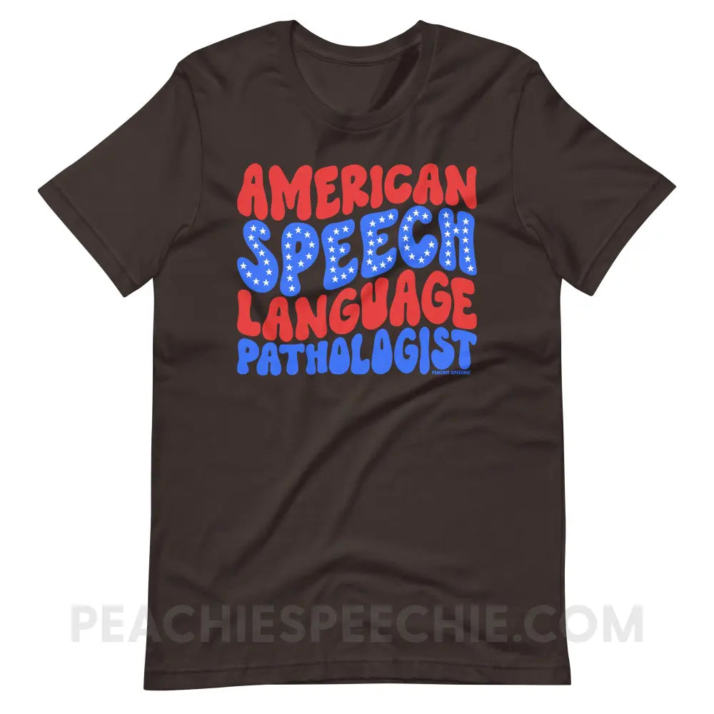 American Speech - Language Pathologist Premium Soft Tee - Brown / S peachiespeechie.com