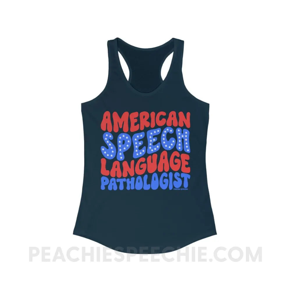 American Speech-Language Pathologist Superfly Racerback - Solid Midnight Navy / XS - Tank Top peachiespeechie.com