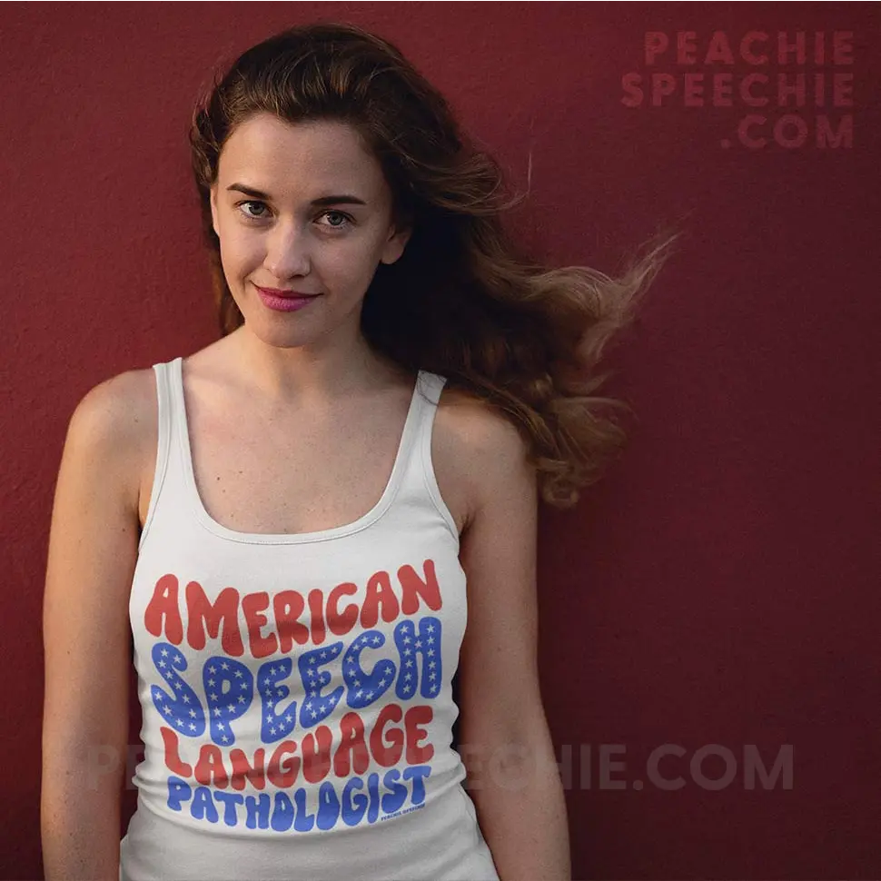 American Speech-Language Pathologist Superfly Racerback - Solid White / L - Tank Top peachiespeechie.com
