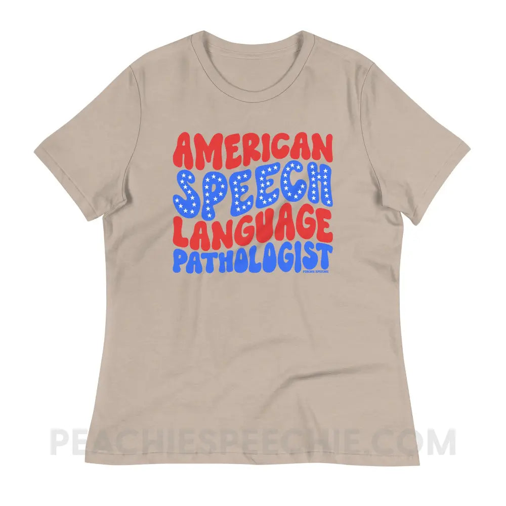 American Speech-Language Pathologist Women’s Relaxed Tee - Heather Stone / S - peachiespeechie.com