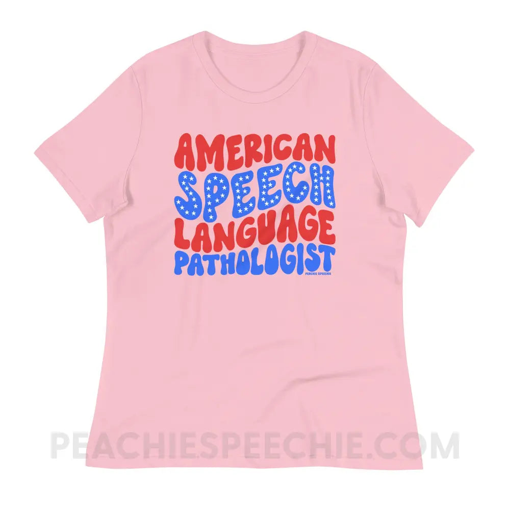 American Speech-Language Pathologist Women’s Relaxed Tee - Pink / S - peachiespeechie.com