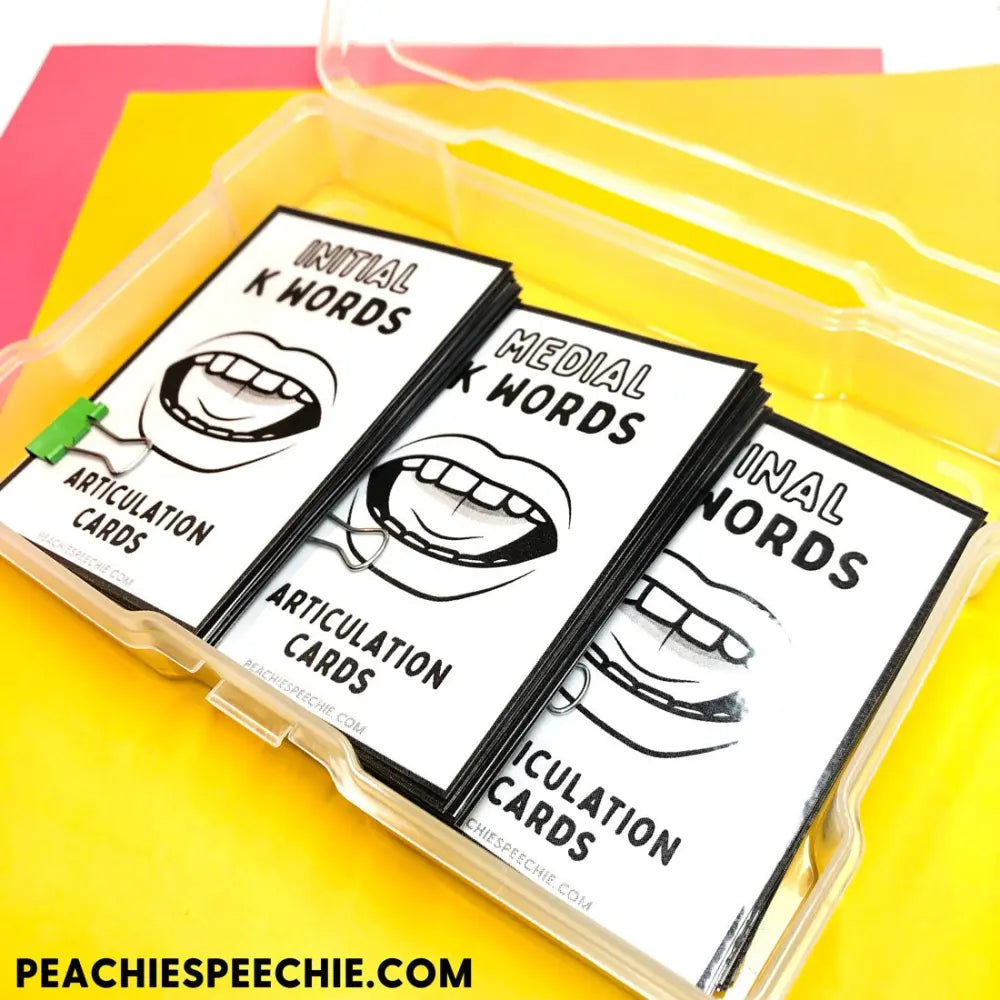 Articulation Flashcards with Visual Cues by Peachie Speechie | Entire Set - Materials | peachiespeechie.com