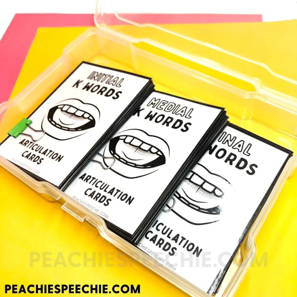 Articulation Flashcards with Visual Cues by Peachie Speechie | Entire Set - Materials | peachiespeechie.com