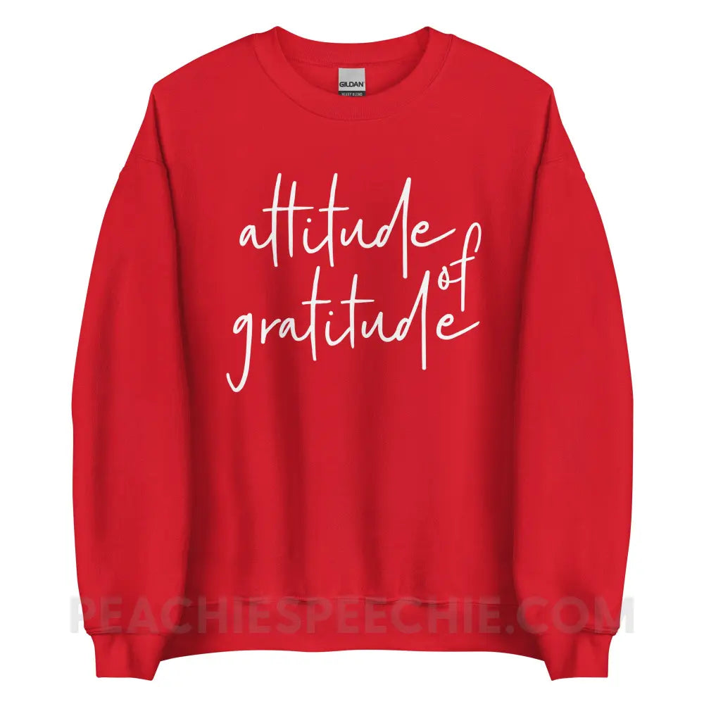 Attitude of Gratitude Classic Sweatshirt - Red / S - peachiespeechie.com