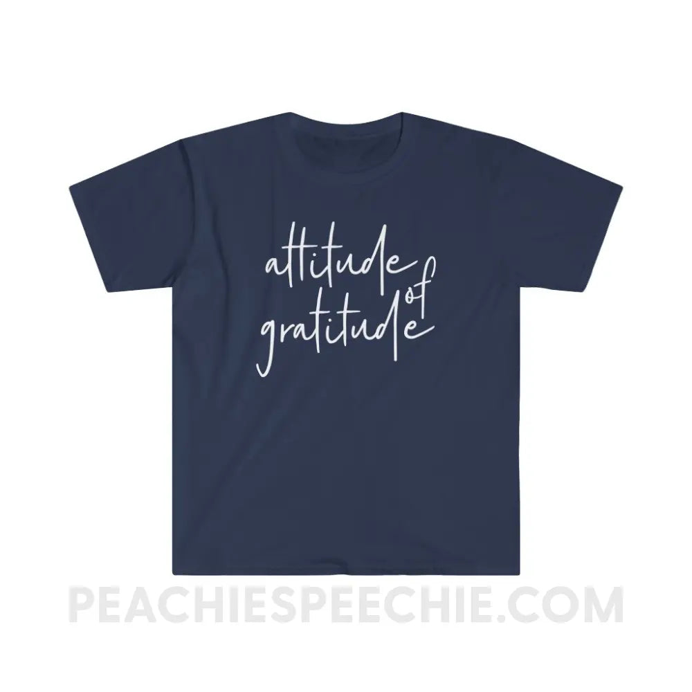 Attitude of Gratitude Classic Tee - Navy / S - T-Shirt peachiespeechie.com