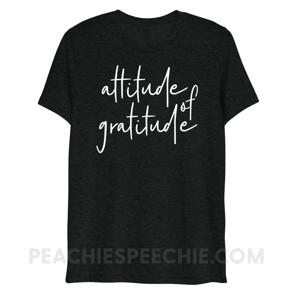 Attitude of Gratitude Tri-Blend Tee - Charcoal-Black Triblend / XS - peachiespeechie.com