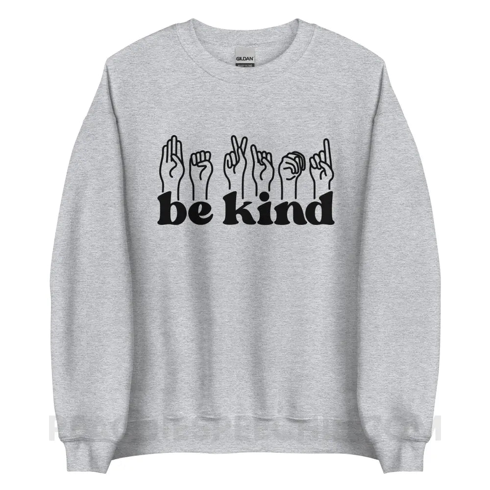 Be Kind Hands Classic Sweatshirt - Sport Grey / S - peachiespeechie.com