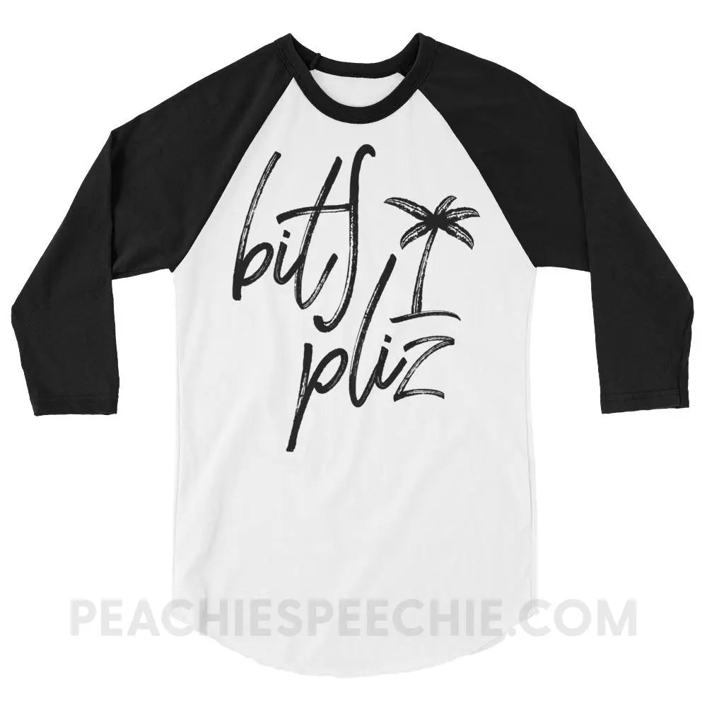 Beach Please Baseball Tee - White/Black / XS - T-Shirts & Tops peachiespeechie.com