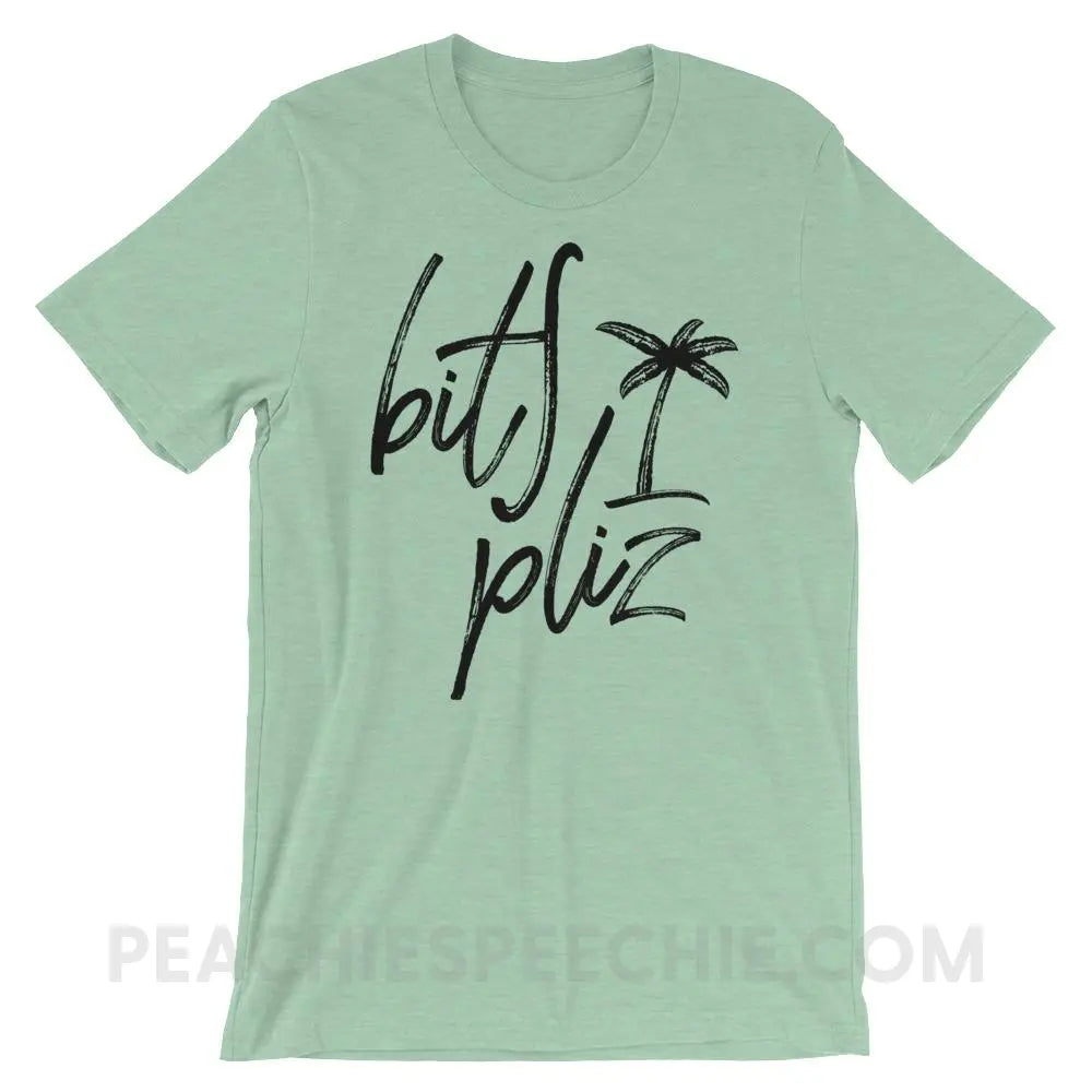 Beach Please Premium Soft Tee - Heather Prism Mint / XS - T-Shirts & Tops peachiespeechie.com