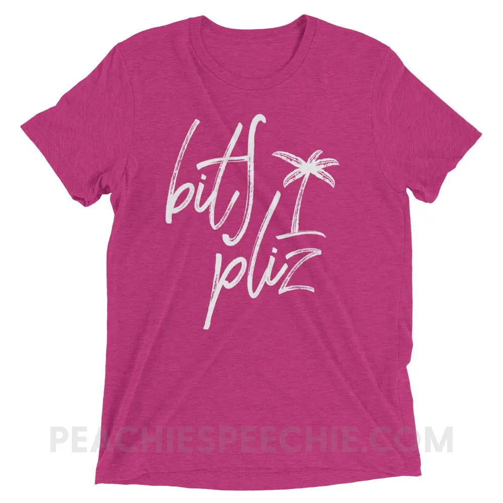Beach Please Tri-Blend Tee - Berry Triblend / XS - T-Shirts & Tops peachiespeechie.com