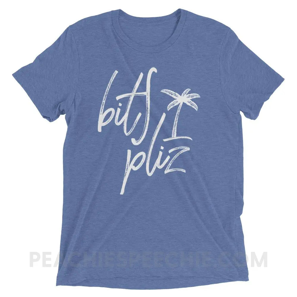 Beach Please Tri-Blend Tee - Blue Triblend / XS - T-Shirts & Tops peachiespeechie.com