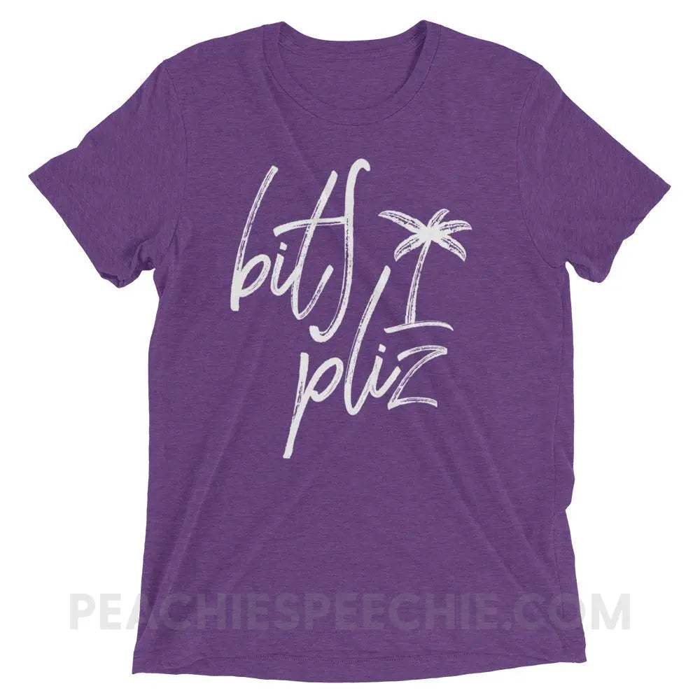 Beach Please Tri-Blend Tee - Purple Triblend / XS - T-Shirts & Tops peachiespeechie.com