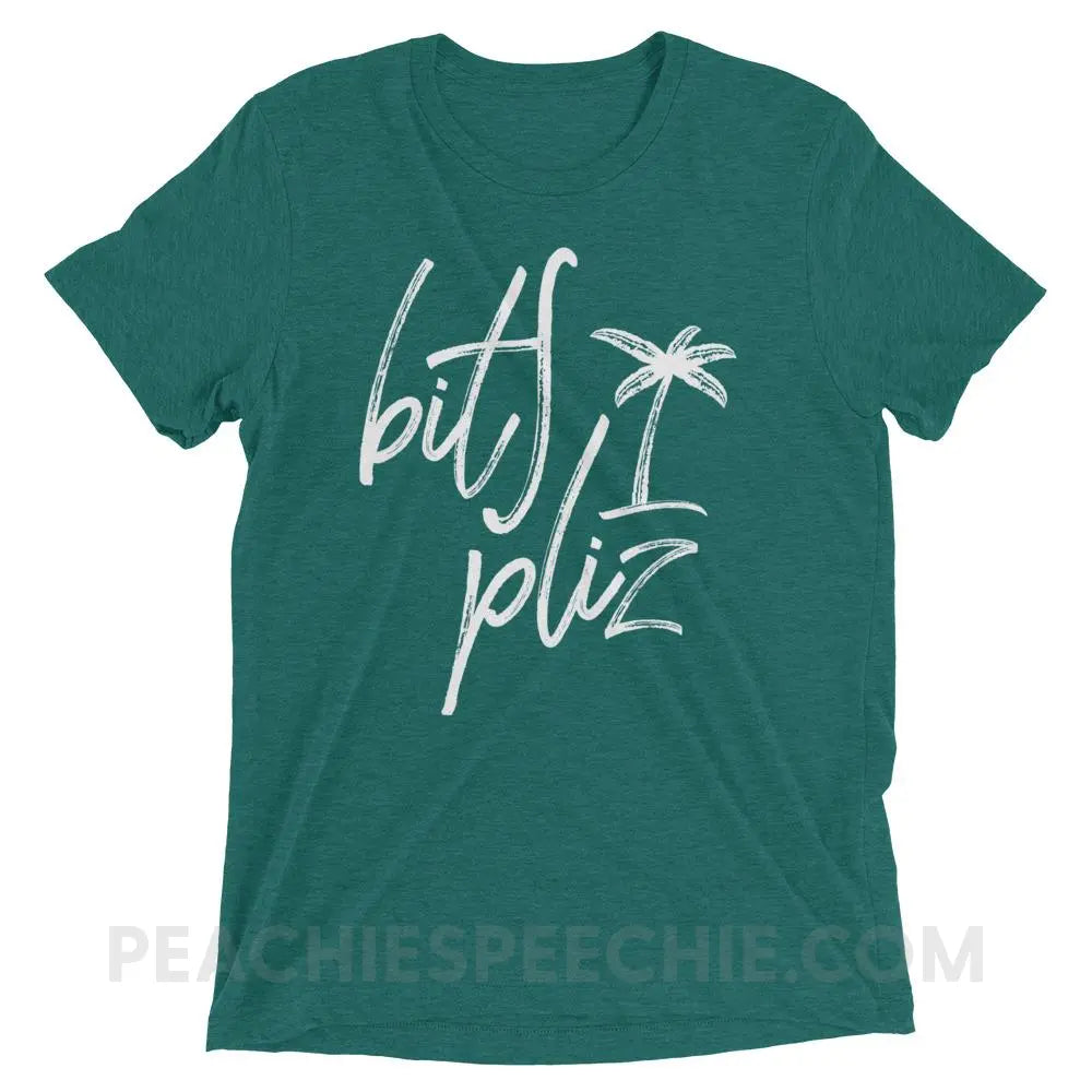 Beach Please Tri-Blend Tee - Teal Triblend / XS - T-Shirts & Tops peachiespeechie.com