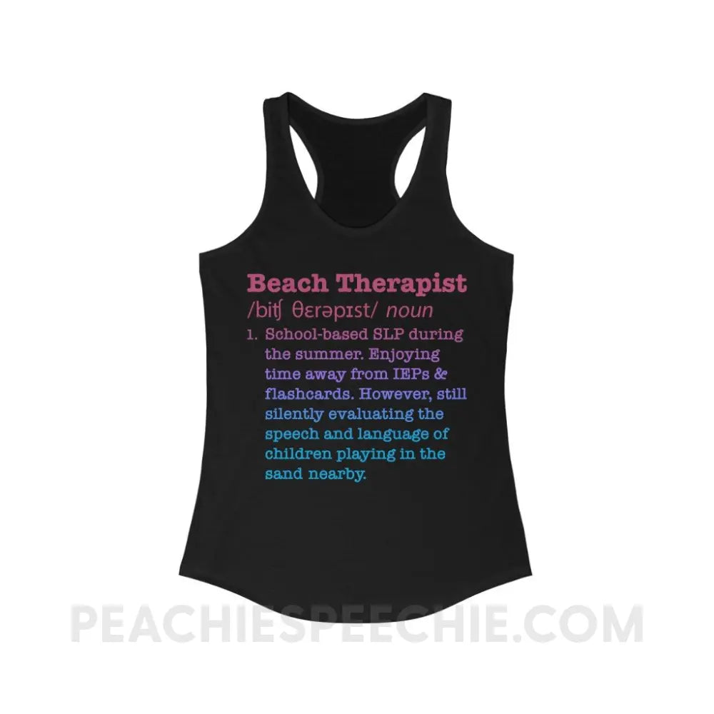 Beach Therapist Definition Superfly Racerback - Solid Black / XS - Tank Top peachiespeechie.com