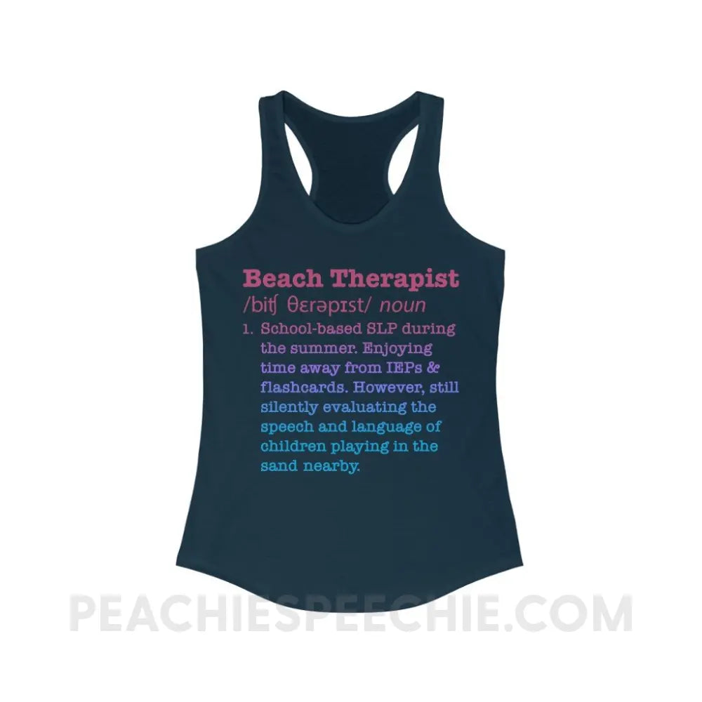 Beach Therapist Definition Superfly Racerback - Solid Midnight Navy / XS - Tank Top peachiespeechie.com