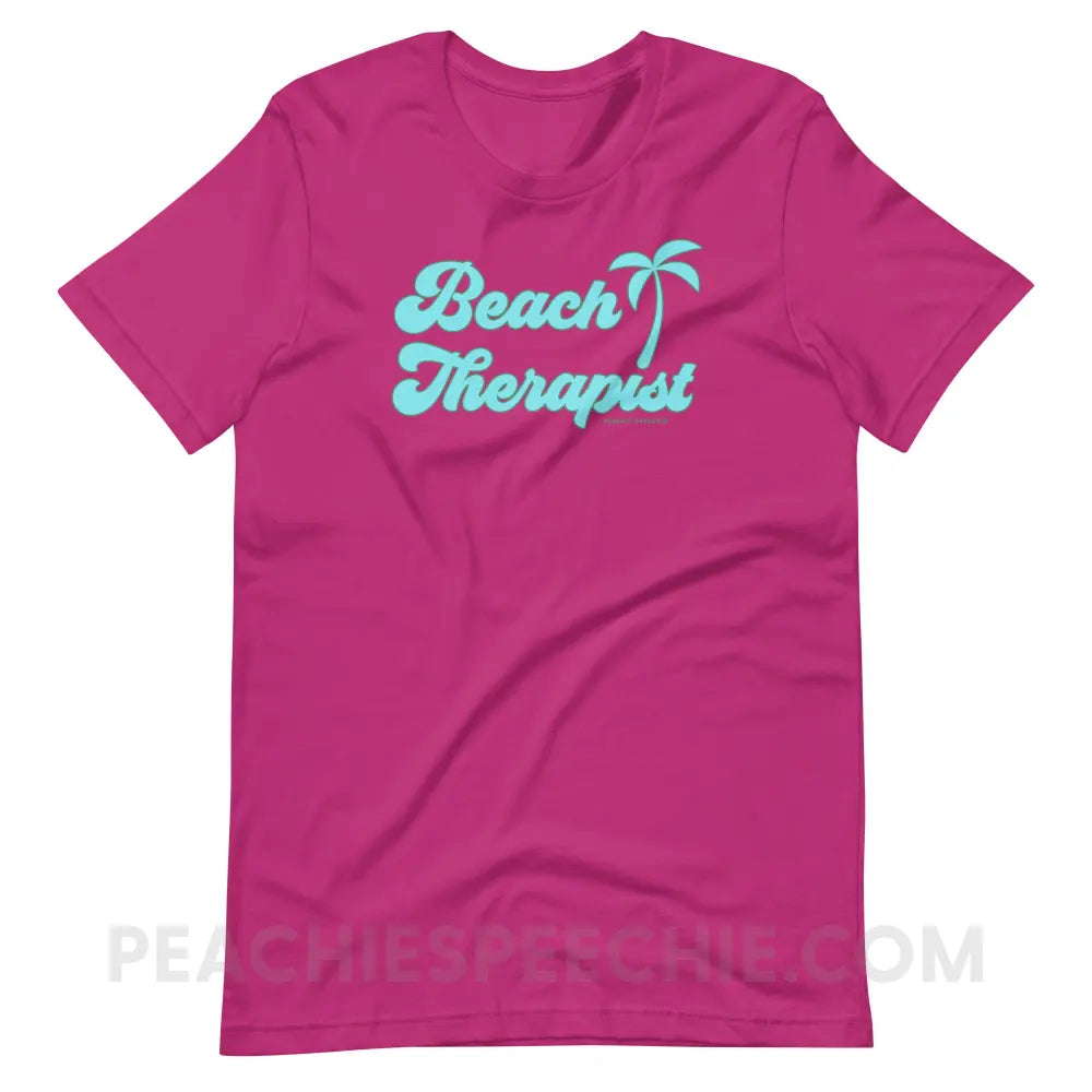 Beach Therapist Premium Soft Tee - Berry / S - peachiespeechie.com