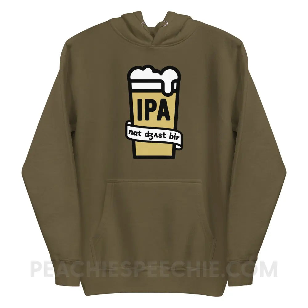 Not Just Beer Fave Hoodie - Military Green / S - peachiespeechie.com