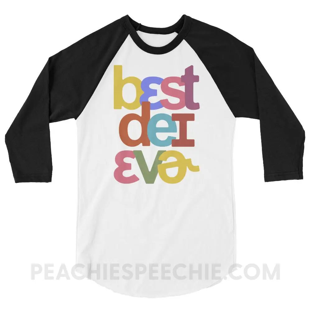 Best Day Ever Baseball Tee - White/Black / XS - T-Shirts & Tops peachiespeechie.com