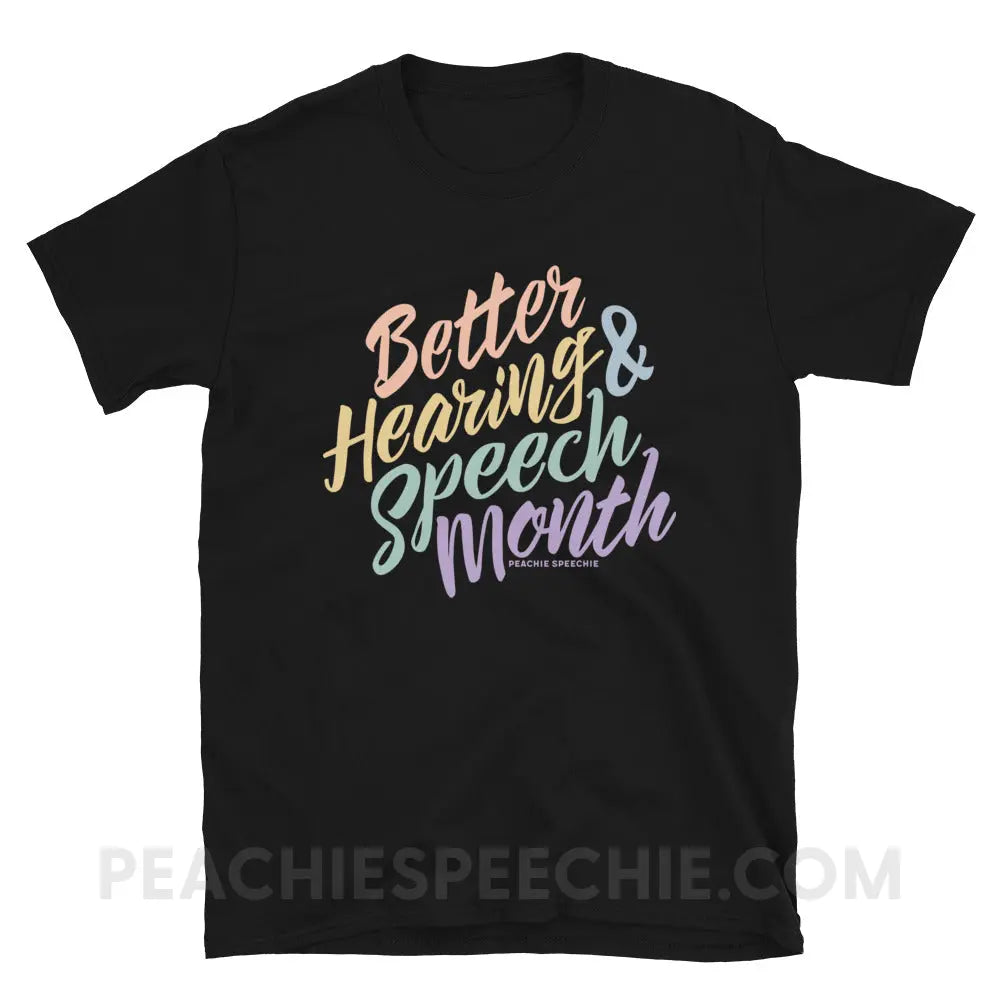 Better Hearing and Speech Month Classic Tee - Black / S - T-Shirt peachiespeechie.com