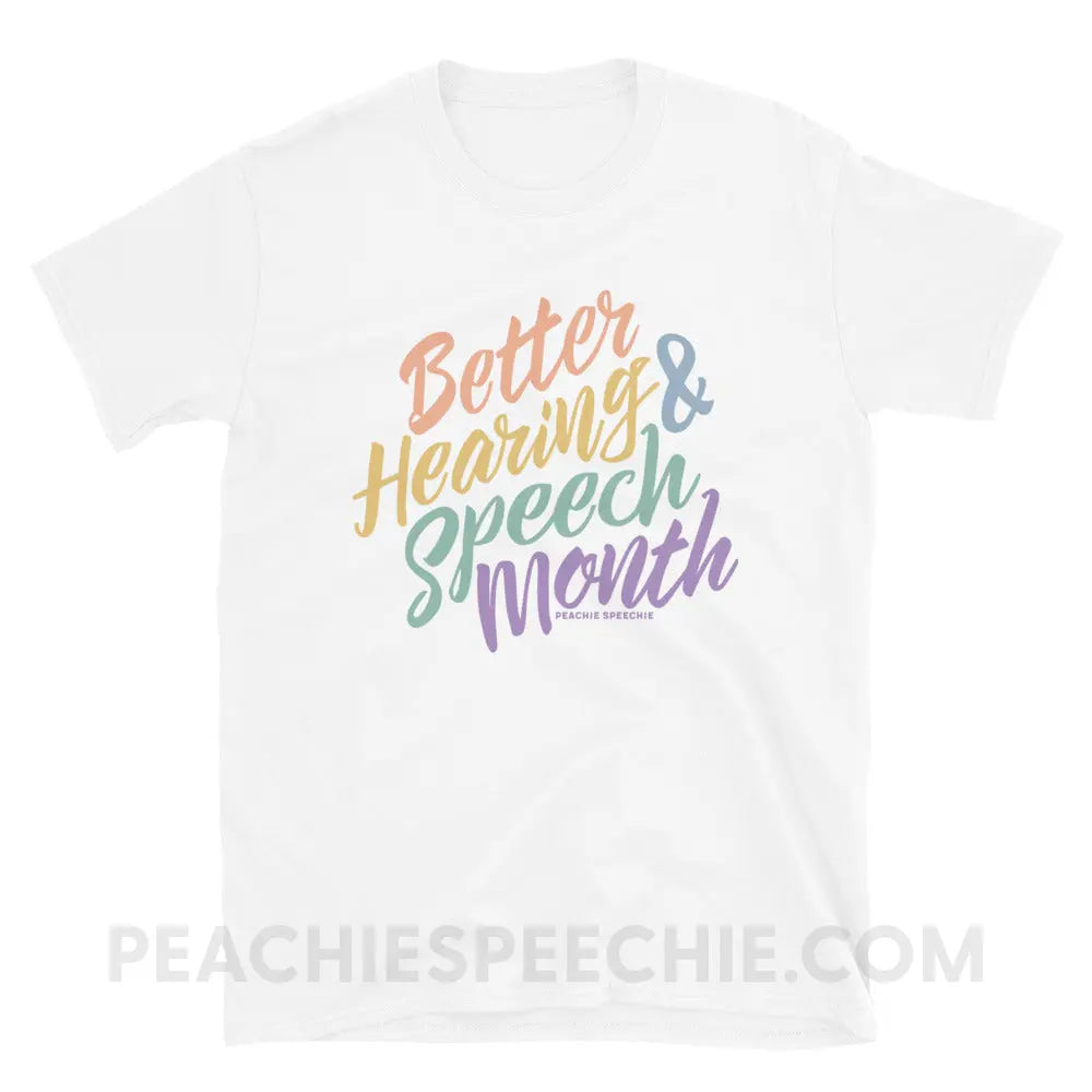 Better Hearing and Speech Month Classic Tee - White / S - T-Shirt peachiespeechie.com